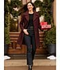 Michael Kors MICHAEL Michael Kors Wool Blend Notch Lapel Button Front Peacoat, Color:Dark Oxblood - Image 6