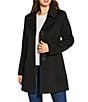 Michael Kors MICHAEL Michael Kors Wool Blend Notch Lapel Button Front Peacoat, Color:Black - Image 1