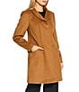 Michael Kors MICHAEL Michael Kors Wool Blend Tulip Collar Semi Fitted Button Front Single Breasted Coat, Color:Dark Camel - Image 1