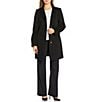 Michael Kors MICHAEL Michael Kors Wool Blend Tulip Collar Semi Fitted Button Front Single Breasted Coat, Color:Black - Image 4