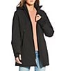 Michael Kors MICHAEL Michael Kors Woven Removable Hooded Stand Collar Water Resistant Zip Front Anorak Jacket, Color:Black - Image 1