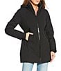 Michael Kors MICHAEL Michael Kors Woven Removable Hooded Stand Collar Water Resistant Zip Front Anorak Jacket, Color:Black - Image 3