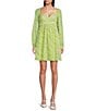 Color:Bright Limeade - Image 1 - MICHAEL Michael Kors Zebra A-Line Sweetheart Neck Mini Dress