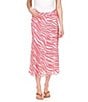 Color:Geranium - Image 1 - MICHAEL Michael Kors Zebra Print Midi Skirt