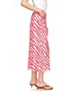 Color:Geranium - Image 3 - MICHAEL Michael Kors Zebra Print Midi Skirt