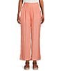 Color:Blush Peach - Image 1 - Mid Rise Pull-On Wide Leg Pants