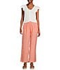 Blu Pepper Mid Rise Pull-On Wide Leg Pants, Color:Blush Peach - Image 3