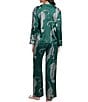 Midnight Bakery Cat Print Notch Collar Long Sleeve Satin Long Pajama Set - Image 2