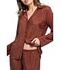 Midnight Bakery Solid Lightweight Plisse Long Sleeve Notch Collar Long Pajama Set - Image 3