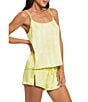 Midnight Bakery Striped Sleeveless Scoop Neck Satin Shorty Pajama Set - Image 3