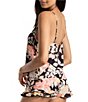 Color:Black - Image 2 - Woven Floral Printed Sleeveless Scoop Neck Cami Short Set