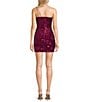 Midnight Doll One Shoulder Sequin Front Slit Bodycon Dress, Color:Magenta - Image 2