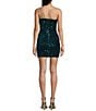 Midnight Doll One Shoulder Sequin Front Slit Bodycon Dress, Color:Peacock - Image 2