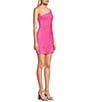 Midnight Doll One Shoulder Sequin Front Slit Bodycon Dress, Color:Neon Pink - Image 3