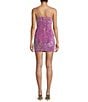 Midnight Doll One Shoulder Sequin Front Slit Bodycon Dress, Color:Orchid Blossom - Image 2
