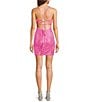 Midnight Doll Beaded Sequin Mesh Halter Neck Lace Up Back Bodycon Dress - Image 2