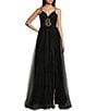 Color:Black/Silver - Image 1 - Embellished Corset Ball Gown
