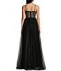 Color:Black/Silver - Image 2 - Embellished Corset Ball Gown
