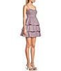 Color:Lavender/Silver - Image 3 - Fairy Dust Rhinestone Ruffle Tiered Dress