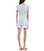 Midnight Doll Flutter Sleeve Double-Hem Fit & Flare Dress, Color:Powder Blue - Image 2
