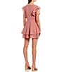 Midnight Doll Flutter Sleeve Double-Hem Fit & Flare Dress, Color:Mauve - Image 2