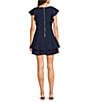 Midnight Doll Flutter Sleeve Double-Hem Fit & Flare Dress, Color:Navy - Image 2