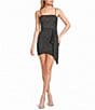 Midnight Doll Glitter Knit Strapless Side Sash Wrap Front Dress - Image 2
