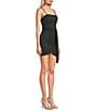 Midnight Doll Glitter Knit Strapless Side Sash Wrap Front Dress - Image 6