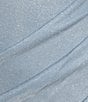 Color:Powder Blue - Image 4 - Glitter Pleated Side Tie Back Faux Wrap Mini Dress