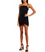 Color:Black - Image 1 - Glitter Side Slit Velvet Dress