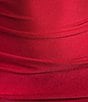 Midnight Doll Jersey Knit Satin V-Neck Sleeveless Rhinestone Strap Lace Up Back Side Slit Dress, Color:Cherry - Image 4