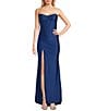 Midnight Doll Jersey Satin Knit Strapless Corseted Dress - Image 1