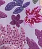 Color:Lavender Multi - Image 4 - One Shoulder Embellished Floral Sequin Front Slit Bodycon Dress