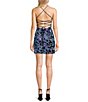Color:Black/Blue - Image 2 - Pattern Sequin Lace-Up Back Bodycon Mini Dress