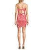 Midnight Doll Patterned Beaded V-Neck Open Tie Back Bodycon Dress - Image 2