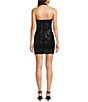 Midnight Doll Patterned Sequin Mesh Halter V-Neck Front Slit Bodycon Dress - Image 2