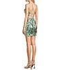 Midnight Doll Patterned Sequin V-Neck Lace Up Back Bodycon Dress - Image 4