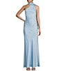 Color:Chambray - Image 1 - Satin One-Shoulder Long Dress
