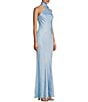 Color:Chambray - Image 3 - Satin One-Shoulder Long Dress