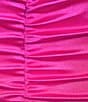 Color:Hot Pink - Image 4 - Satin Ruched Open Back Bodycon Mini Dress