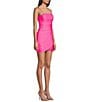 Color:Neon Pink - Image 3 - Satin Slim Wrap Dress