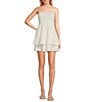Midnight Doll Scuba Crepe Spaghetti Strap Tiered Dress - Image 1