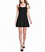 Midnight Doll Scuba Square Neck Bow Accented Dress - Image 1