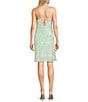 Midnight Doll Sequin Beaded Floral Patterned Mesh Rhinestone Strap Above Knee Dress - Image 2