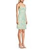 Midnight Doll Sequin Beaded Floral Patterned Mesh Rhinestone Strap Above Knee Dress - Image 3