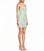Midnight Doll Sequin Beaded Floral Patterned Mesh Rhinestone Strap Above Knee Dress - Image 3