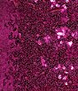 Color:Cerise Fuchsia - Image 4 - Sequin Faux Wrap Mini Dress