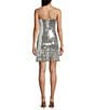 Color:Silver - Image 2 - Sequin Fringe A-Line Dress