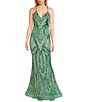 Midnight Doll Patterned Sequin Mesh Long Dress,Specials : American Fashion Style Bags On Sale