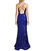 Midnight Doll Patterned Sequin Mesh Long Dress - Image 2